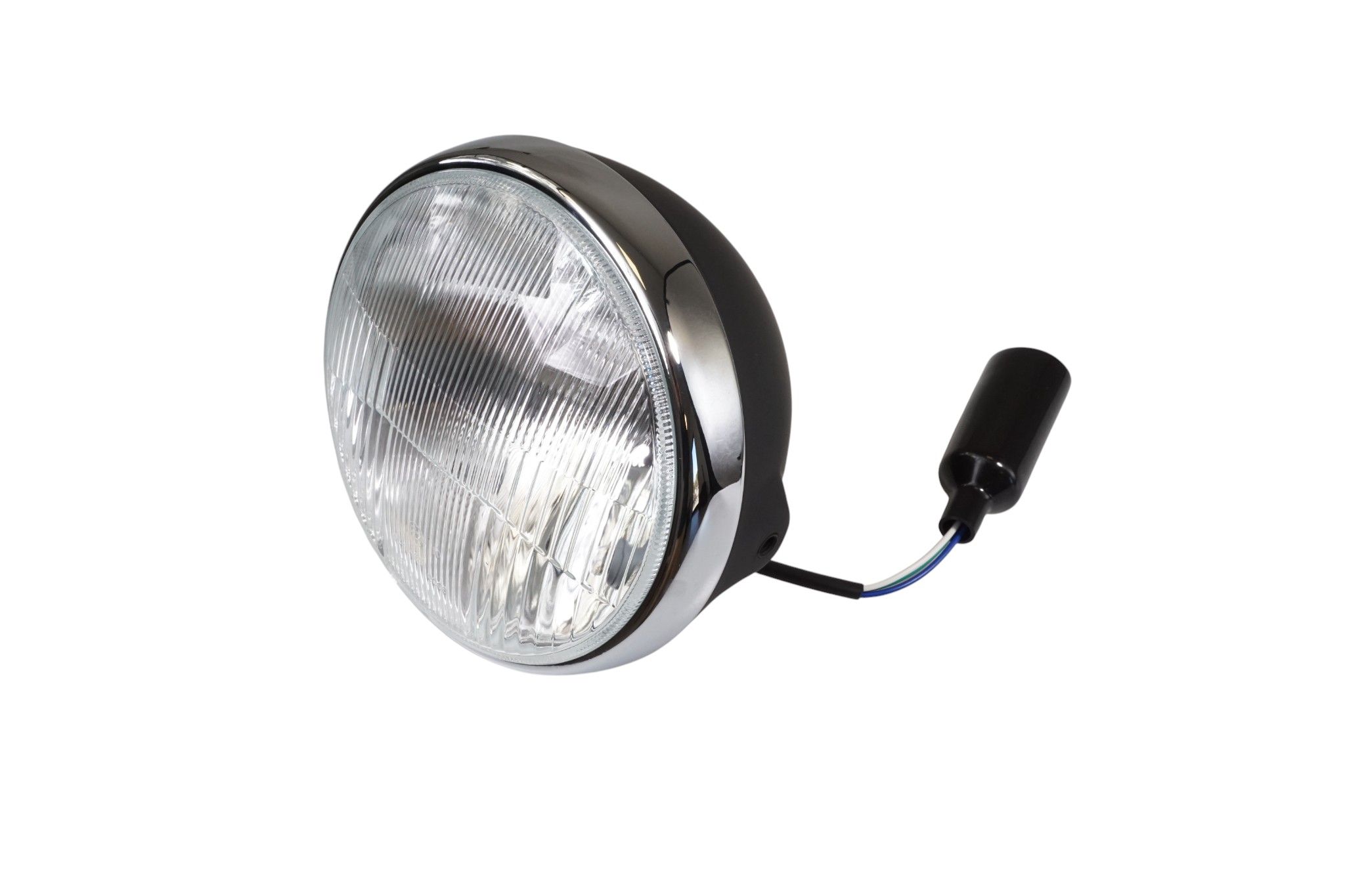 Headlight / headlight universal complete blackchrome plated EMGO 66-64362