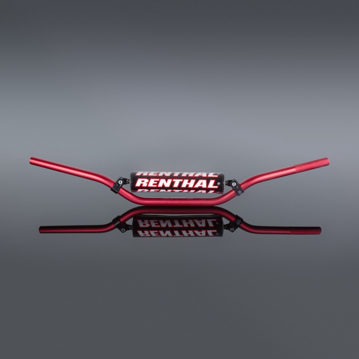 RENTHAL řidítka 7/8 (22mm) MX HANDLEBAR RED ENDURO PADDED barva červená s chráničem