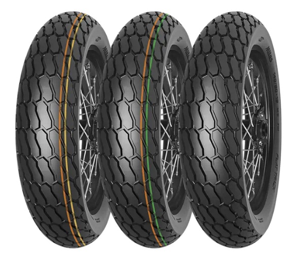MITAS 130/80-19 (27X7-19) FT-18 FLAT TRACK NHS TT (ZELENÝ PROUŽEK) PŘEDNÍ/ZADNÍ DOT 2022