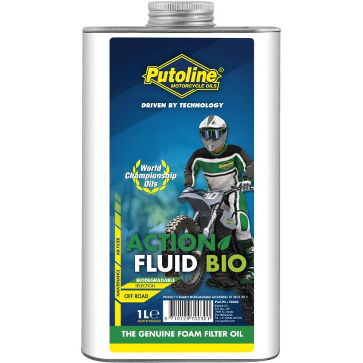Levně PUTOLINE tekutina (olej) do namáčení houbovýCH vzduchových filtrů (biodegradovatelný) ACTION FLUID BIO 1L (AKC) (PUTOLINE tekutina (olej) do namáčení)