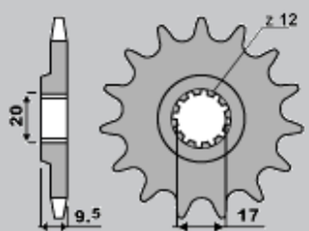 JR řetězové kolo přední 7005 12 KTM SX 65 98-15 (JTF1906.12) (JR řetězové kolo přední 7005 12 KTM SX 65 98-15 (JTF1906.12))
