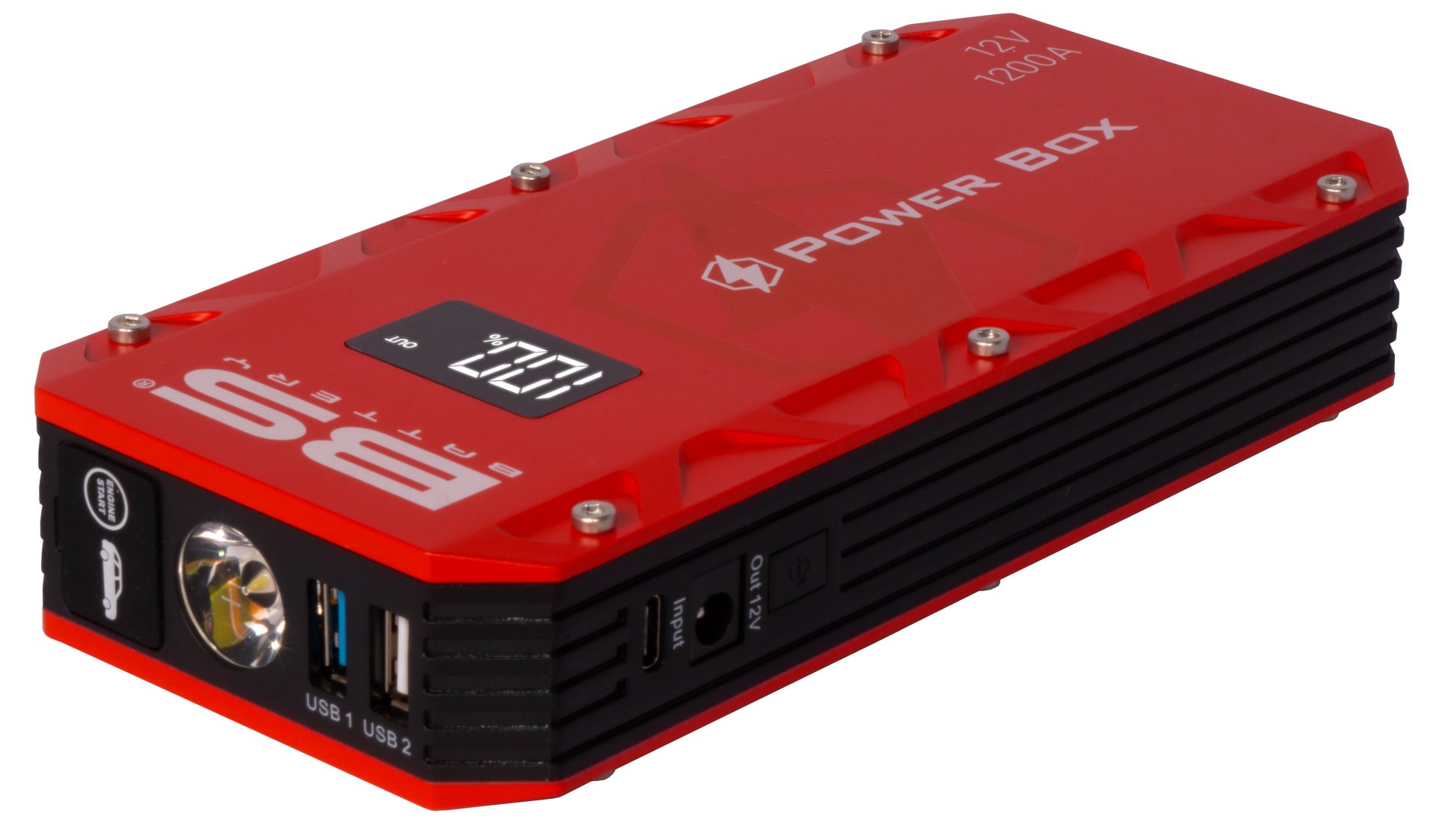 Bs starter device power box PB-02 (jump pull starter, powerbank, booster) 12000mah (44.4wh)latarką (el) (10) (700559)