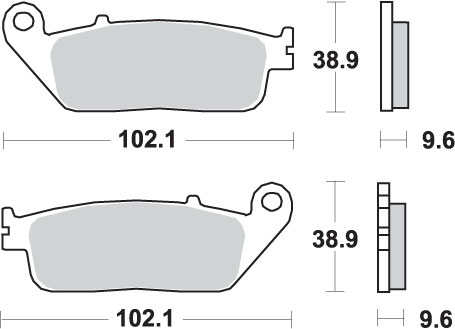 SBS brzdové destičky KH196 STREET PERFORMANCE (EXCEL) sintrované barva zlatá HONDA CB 500, CTX 700, NC 750, VT 750, XL 600V, přední