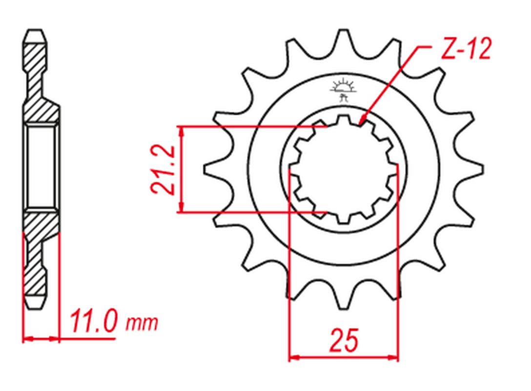 Sprocket front GROSSKOPF 72716G (JTF824.16)