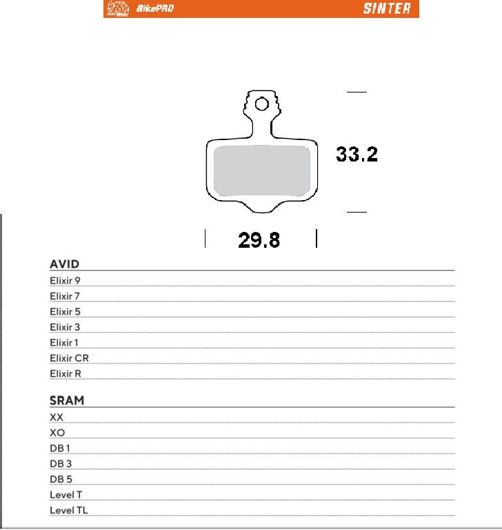 MOTO-MASTER bike pro brake pads sinteredmetallic suitable for avid elixir 9 / 7 / 5 / 3 / 1 / cr / r, sram xx, xo,db1,db 3, db 5, levelt, level tl (730654)