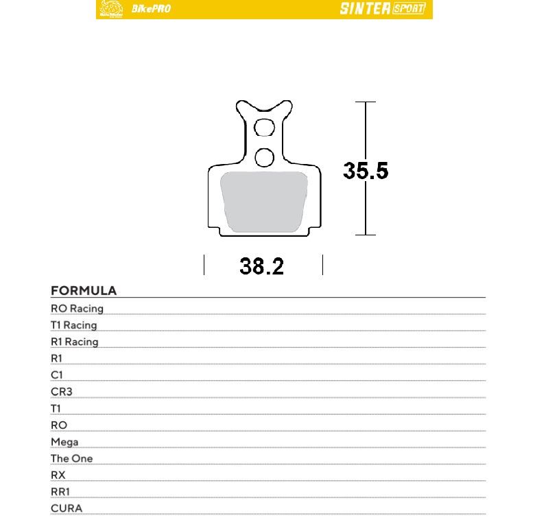MOTO-MASTER bike pro brake pads sinteredsport metallic suitable for formula cura, ro racing, t1 racing, r1 racing, r1, c1, cr3, t1, ro, mega, the one, rx, rr1 (730755)