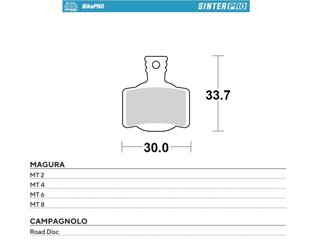 MOTO-MASTER bike pro brake pads sinteredpro metallic suitable for magura mt 2, mt 4, mt 6, mt 8, campagnolo road disc (730946)