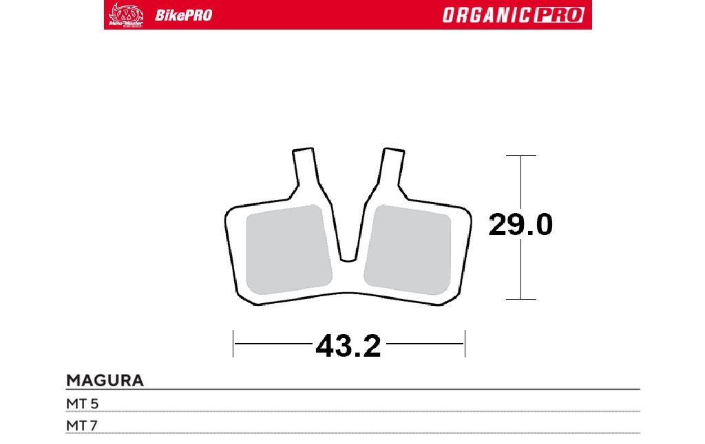MOTO-MASTER bike pro brake pads organic pro suitable for magura mt 5, mt 7 (732133)
