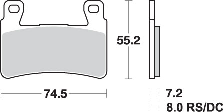 SBS brzdové destičky KH265 RACING DUAL CARBON HONDA CBR 600RR 03-04 barva černá