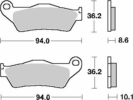 SBS brzdové destičky KH363 STREET STANDART keramické barva černá BMW R850/1100/1150/1200, K1200/1300 zadní