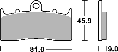 SBS brzdové destičky KH613 STREET STANDART keramické barva černá BMW K1200/1300/1600, R850/1100/1150/1200 přední