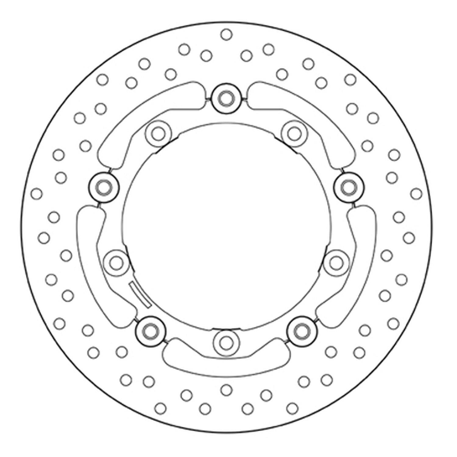 BREMBO přední plovoucí brzdový kotouč YAMAHA X-MAX 125 '06-'17, X-MAX 250 '16, T-MAX 500 '04-'07, T-MAX 530 '12-'19, T-MAX 560 '20-'21 (267X132X5MM) (5X8,5MM)