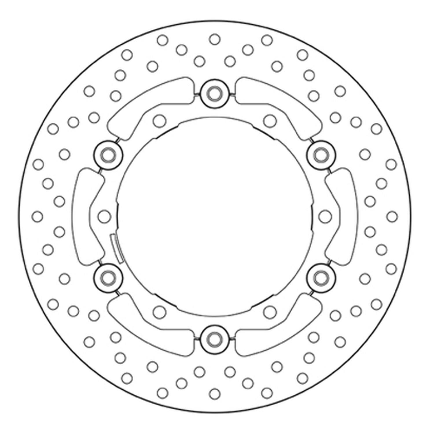 BREMBO přední plovoucí brzdový kotouč YAMAHA T-MAX 500 '08-'12 (267X132X4MM) (6X8,5MM)