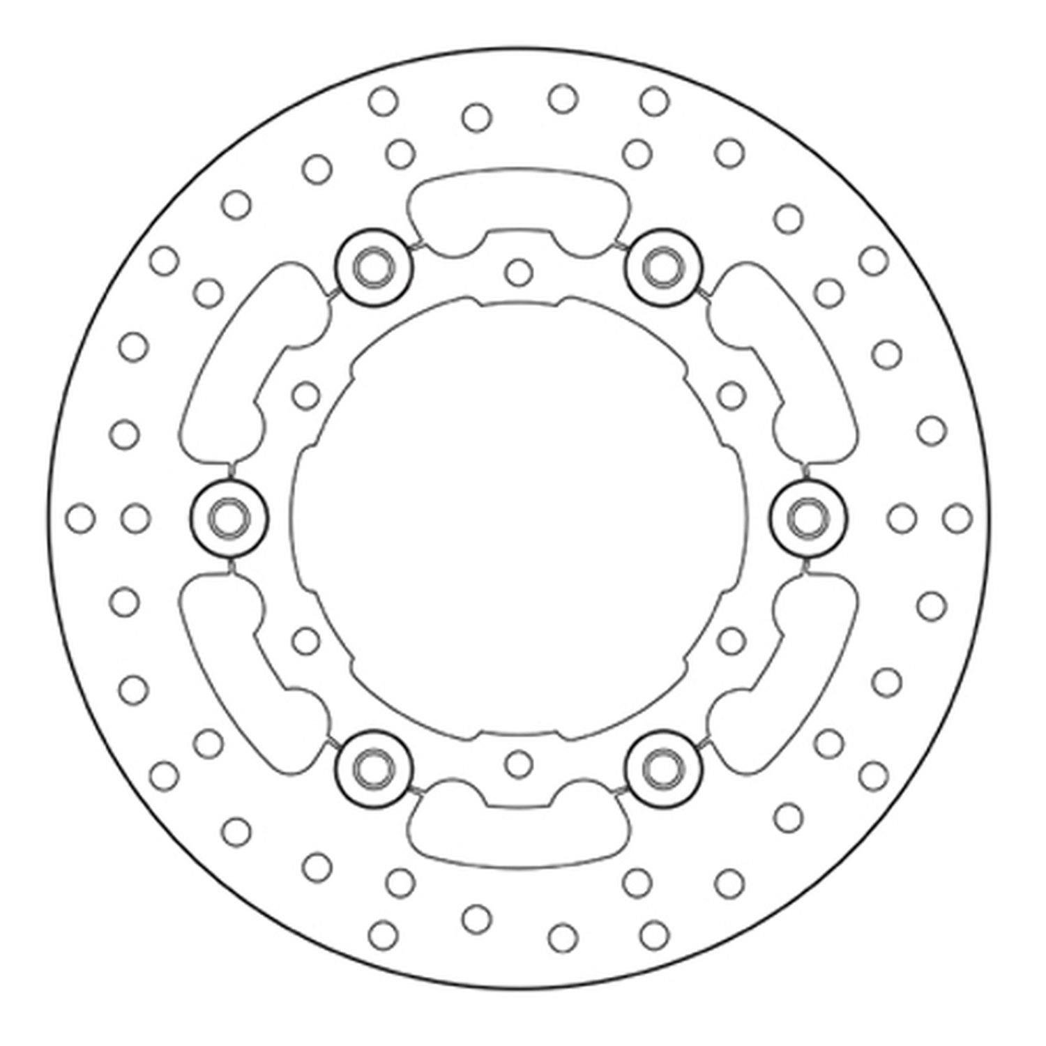 BREMBO zadní plovoucí brzdový kotouč KTM LC8 950 SUPER ENDURO R '06-'08, LC8 990 ADVENTURE R / S '06-'12 (240X110X5MM) (6X6,6MM)