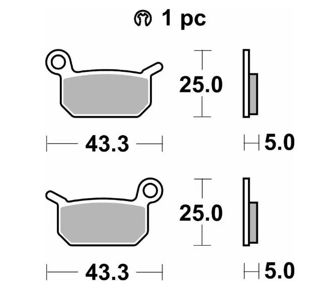 SBS brzdové destičky KH325 OFF-ROAD sintrované barva zlatá KTM SXE -5 ELECTRIC 19- SX 50 09-, SX 65 04-08, HUSQVARNA EE-5 19-, CR 50 06-, SM 50- 10-,