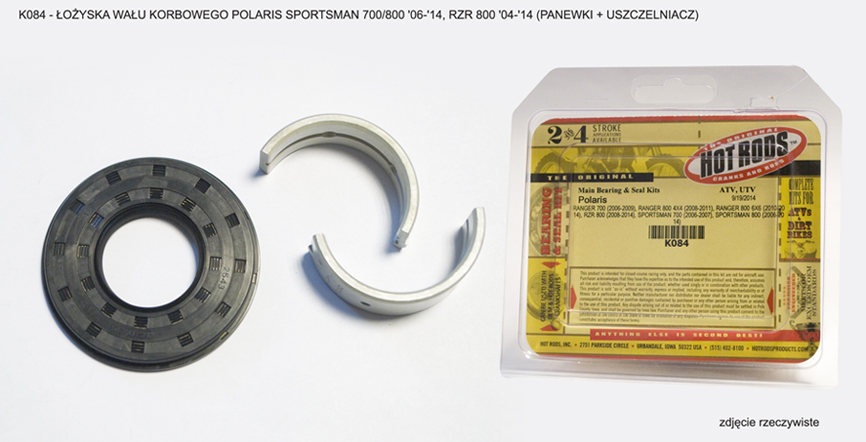 HOT RODS ložiska klikové hřídele POLARIS SPORTSMAN 700/800 06-14, RZR 800 04-14 (kluzná ložiska + těsnění)