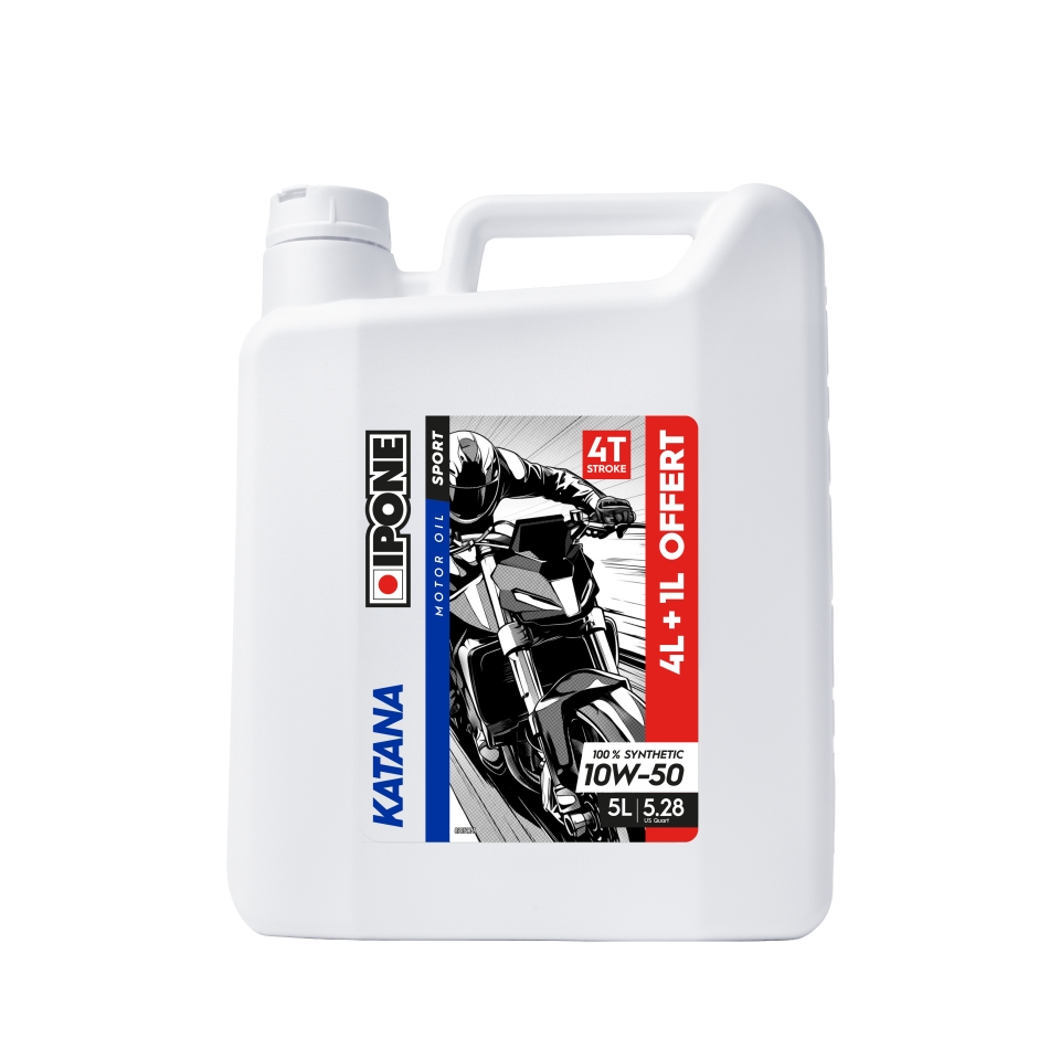 IPONE KATANA 10W50 motorový olej 100 % syntetic 5L (ESTER, MA2) - 4+1 (AKC) (4)nahrazuje 800011 (IPONE KATANA 10W50 motorový olej 100 % syntetic 5L)