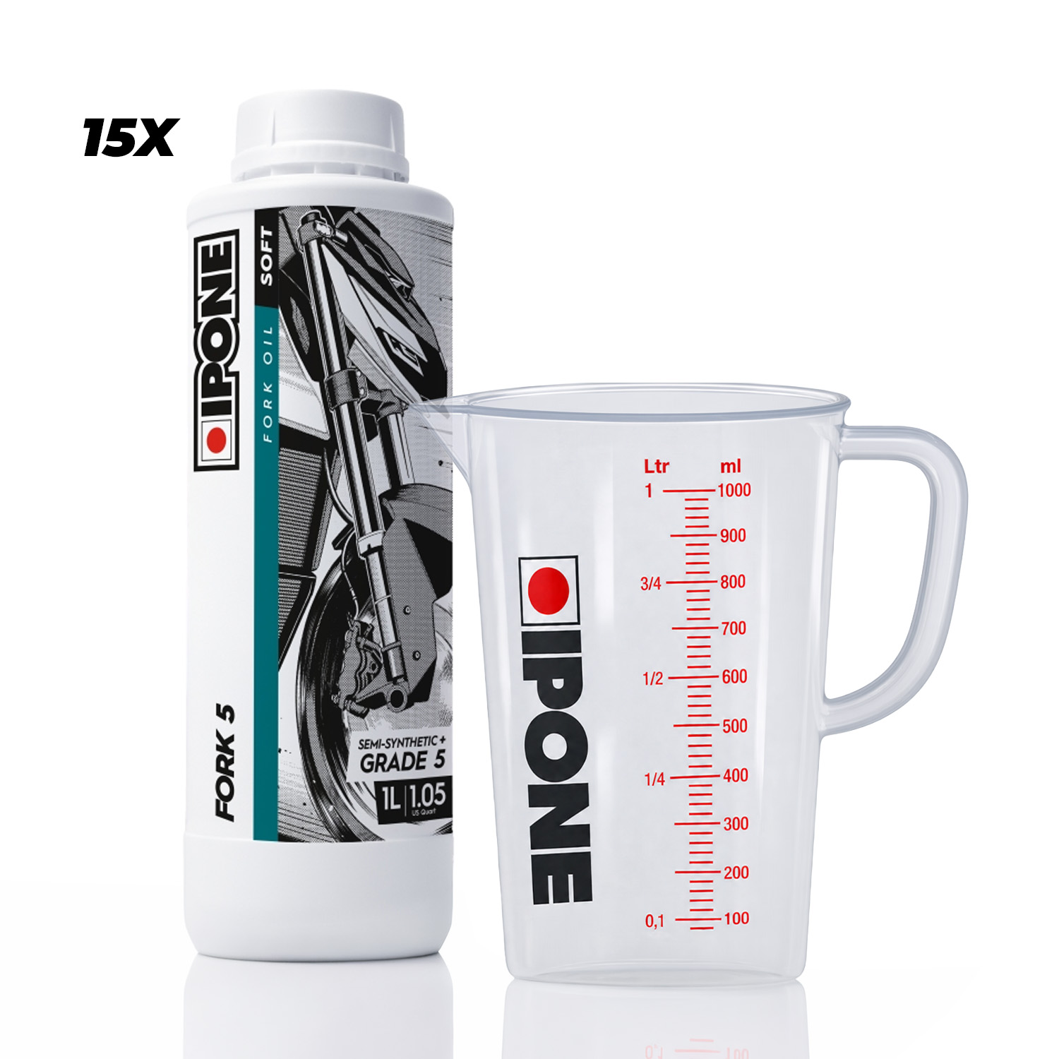 IPONE olej do přední vidlice / tlumičů / odpružení FORK SEMI-SYNTHETIC PLUS 5W 1L (AKC) (15) nahrazuje 800212 ( )