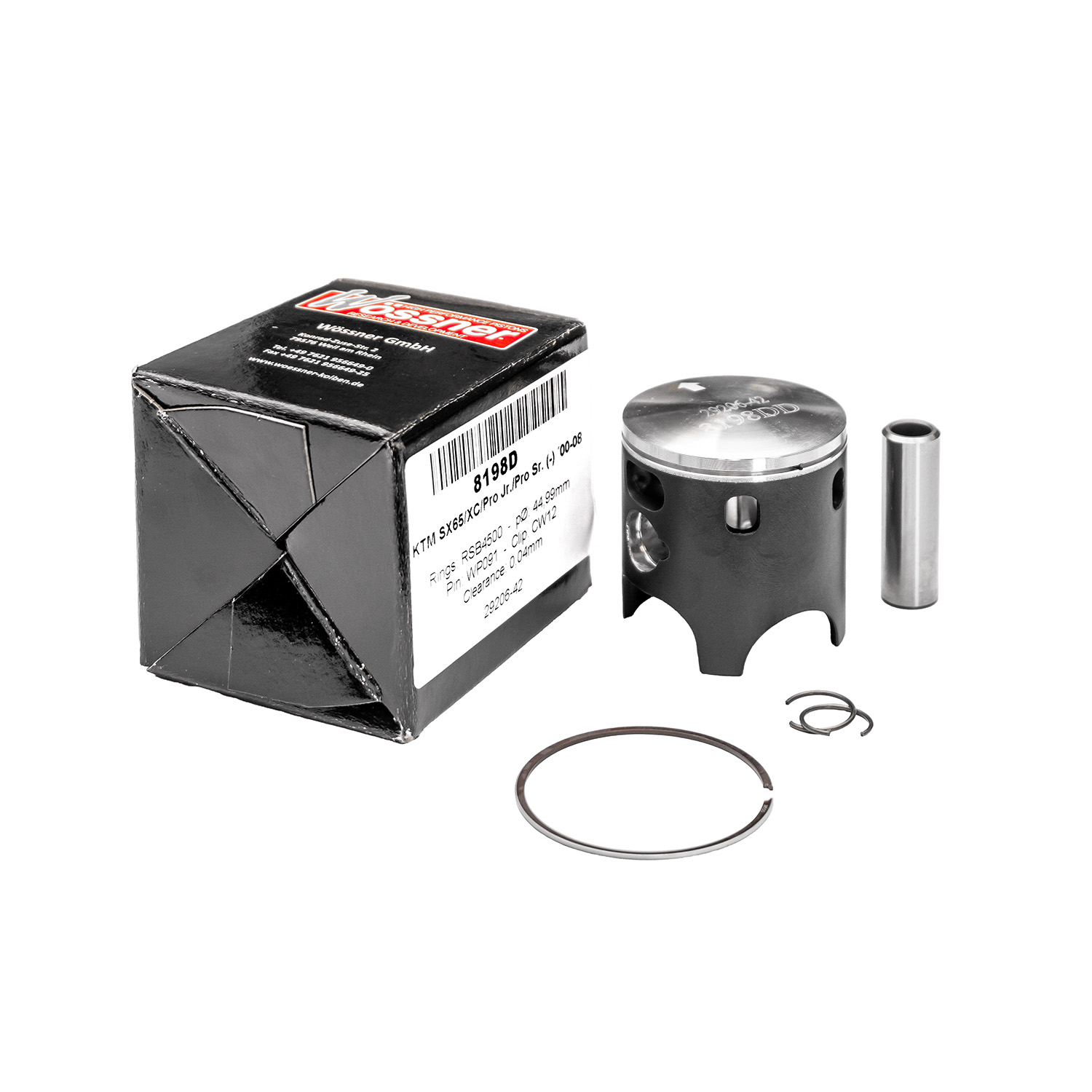 WOSSNER piston SUZUKI (2T) RM 250 (RM250) '87-'95, RMX 250 '89-'99 (67,44mm=+0,50mm)