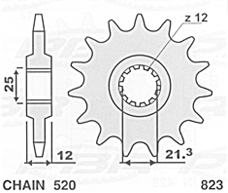Sprocket front SIFAM 82315S (JTF823.15)