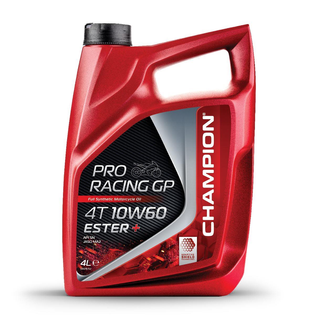 CHAMPION motorový olej PROzávodní GP 4T 10W60 ESTER + 4L MA2 syntetický (AKC) (CHAMPION motorový olej PROzávodní GP 4T 10W60 ESTER + 4L MA2)