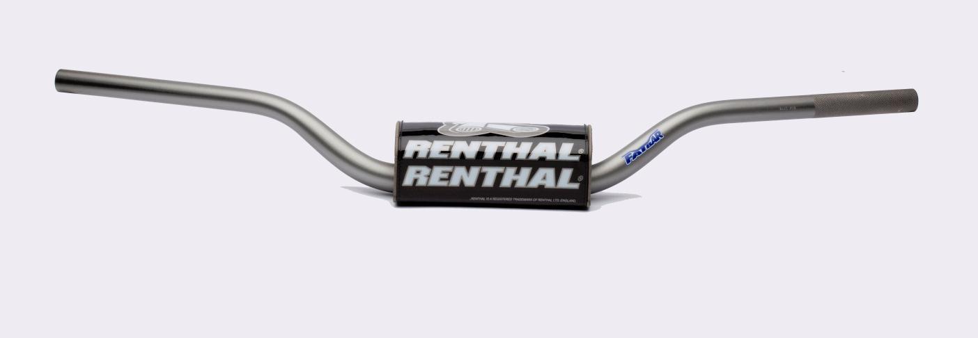 RENTHAL řidítka 1,1/8 (28,6mm) MX FATBAR HANDLEBAR TANIUM KTM HIGH PADDED barva titanová s chráničem (RENTHAL řidítka 1,1/8 (28,6mm) MX FATBAR)