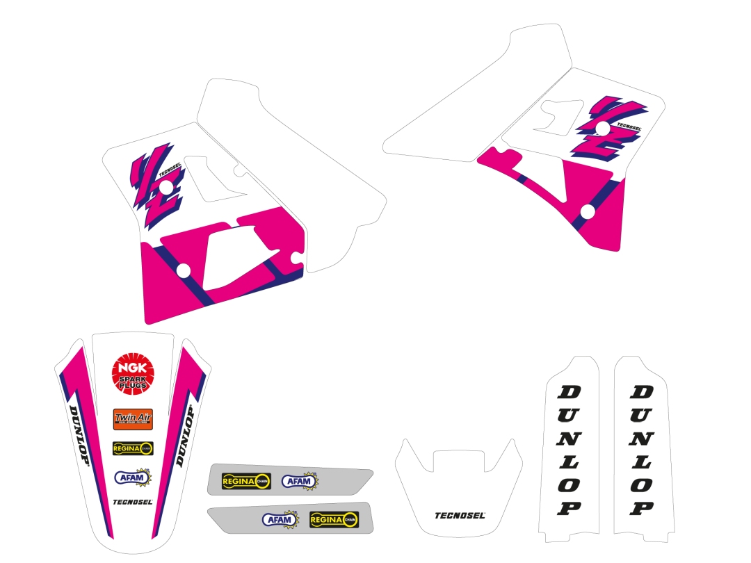 Tecnoseel (blackbird) sticker set (bottles) + seat cover YAMAHA yz 250 91-92, replica YAMAHA 92 (82V00)
