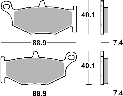 SBS brzdové destičky KH419 STREET STANDART keramické barva černá SUZUKI GSX-R 600/750/1000/1300, DL1000 V-STROM zadní