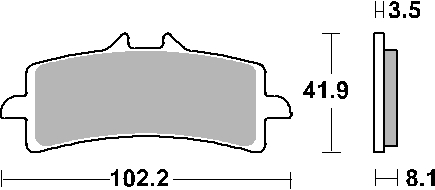 SBS brzdové destičky KH447 TRACK AND sport sintrované barva zlatá