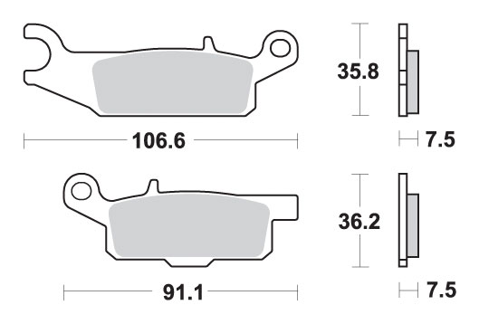 Levně SBS brzdové destičky KH444 OFF-ROAD sintrované YAMAHA YFM 550 GRIZZLY 09-16, YFM 700 07-17, YFM 250 raptor 09-14 barva zlatá (SBS brzdové destičky)