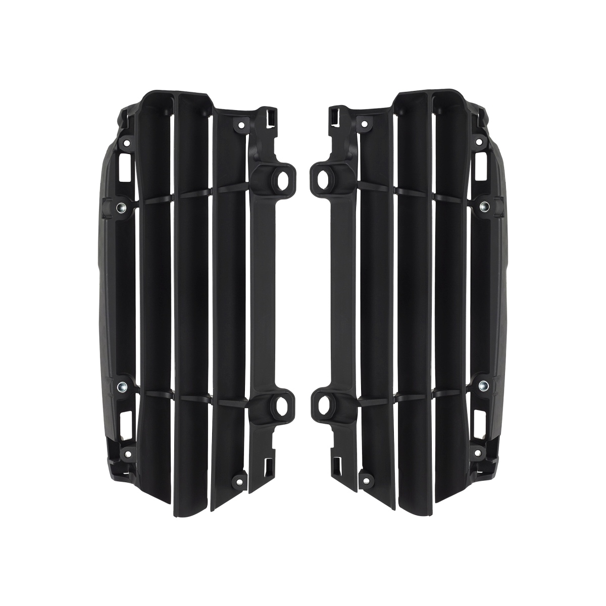 POLISPORT kryty chladiče (mřížky – kompletní) KTM SX/SXF 125/150/200/250/350/450 23-26; EXC/EXC-F 125/200/250/300/350/450 24-26; HUSQVARNA TE/FE 24-26; GAS GAS MC/MC-F/EC/EC-F/EW-F/EX/EX-F 24-26 barva černá