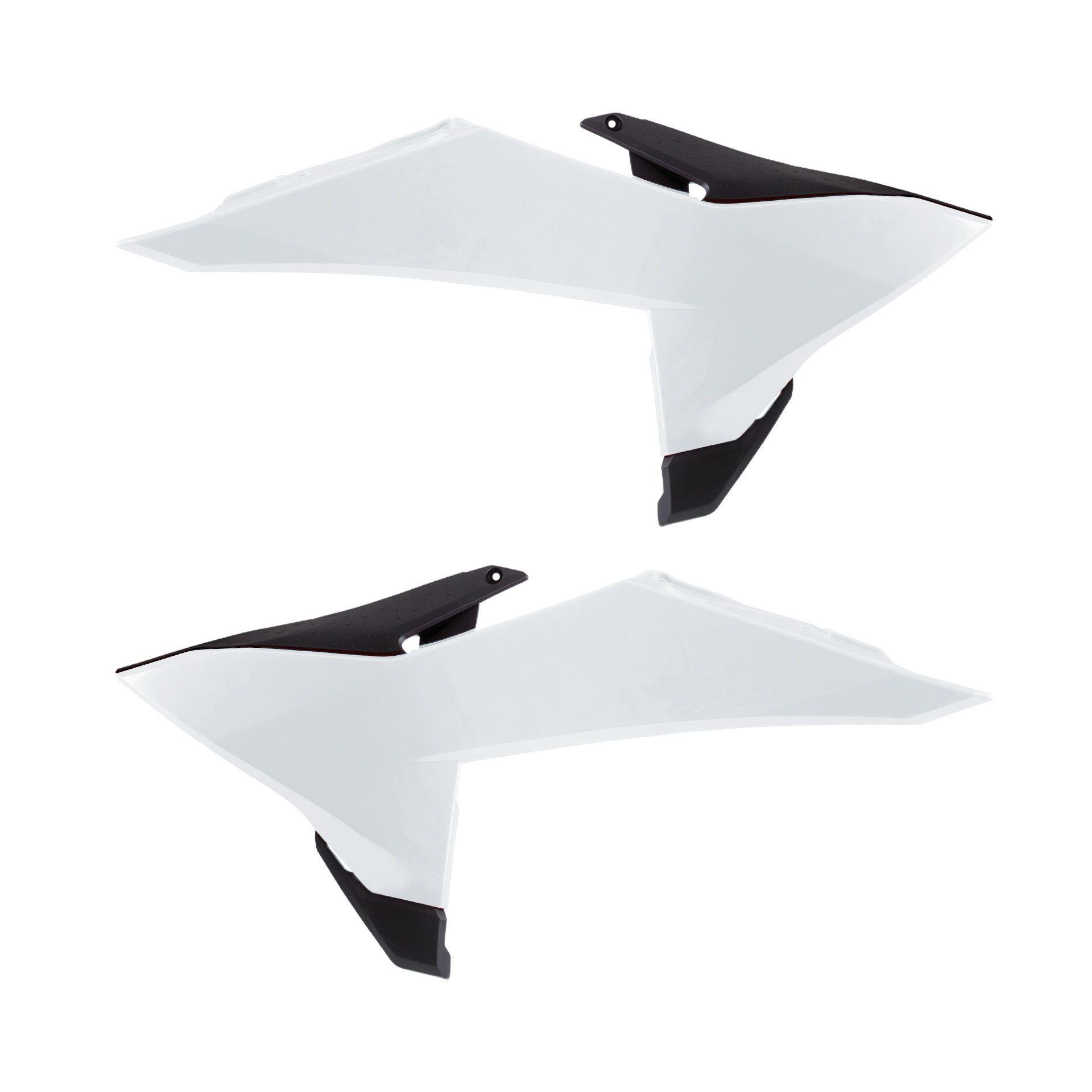 POLISPORT sada krytů chladičů (spojlerů) KTM SX/SXF 125/150/200/250/350/450 25-26; EXC/EXC-F 125/150/200/250/350/450/500 26 barva bílá (POLISPORT)