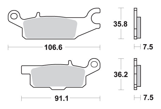 Levně SBS brzdové destičky KH443 OFF-ROAD sintrované YAMAHA YFM 550 GRIZZLY 09-16, YFM 700 GRIZZLY 07-17, 09-14 barva zlatá (SBS brzdové destičky KH443)