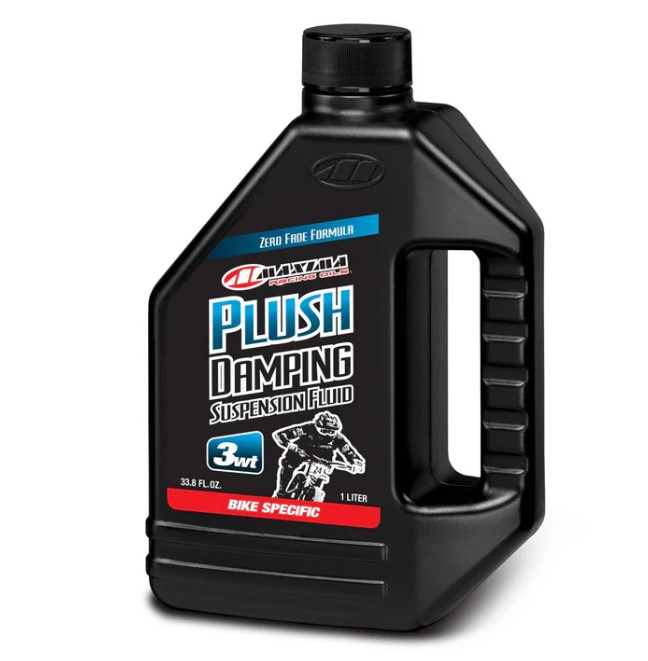 Levně MAXIMA závodní OILS olej do tlumičů cyklistických PLUSH DAMPING SUSPENSION FLUID 3 WT 1 LITR (12) (AKC) (MAXIMA závodní OILS olej do tlumičů)