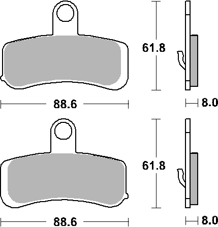 SBS brzdové destičky KH457 STREET PERFORMANCE (EXCEL) sintrované barva zlatá HARLEY DAVIDSON ROAD KING/FAT BOY/SOFTAIL/FAT BOB přední (SBS brzdové)