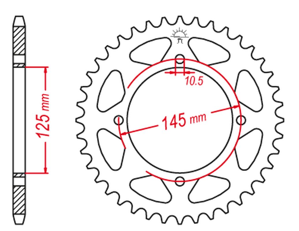 GROSSKOPF rozeta 857 39 YAMAHA XT 600 83-94, XT 600Z TENERE 87-89, YFM700, YFZ450, YFM350 (JTR857.39)