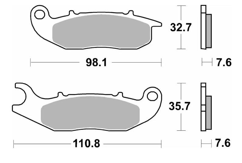 SBS brzdové destičky KH465 OFF-ROAD sintrované barva zlatá AJP PR3/PR4/PR5 13-,DERBI TERRA/CITY CROSS 125 08-16, HONDA CRF 250L/M/R 13-, PIAGGIO LIBERTY/MEDLEY 125/150 16-, RIJEJU 125 MARATHON PRO 11-, GAS GAS EC 250/300 12-16 přední