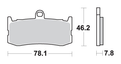 Levně SBS brzdové destičky KH491 závodní DUAL karbonové TRIUMPH DAYTONA TRIPLE 675 09-18 barva černá přední (SBS brzdové destičky KH491 závodní DUAL)