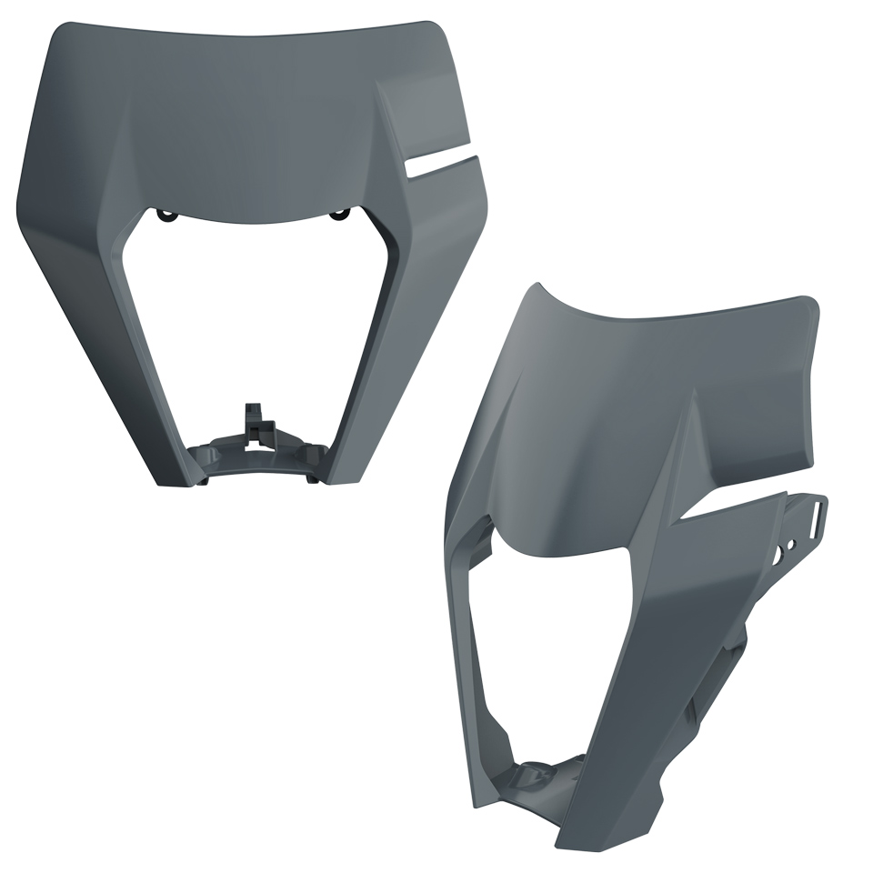 POLISPORT kryt předního světla KTM EXC / EXC-F / XC-W / XCF-W 125/150/200/250/300/350/450/500 17-19 barva nardo šedá (vzor OEM)