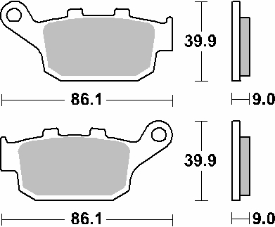 SBS brzdové destičky KH496 STREET PERFORMANCE (EXCEL) sintrované barva zlatá HONDA CBR250/300/650, CB500/650, CRF1000 zadní