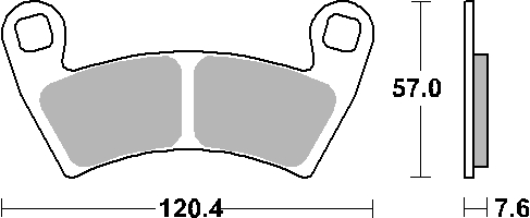 SBS brzdové destičky KH452 OFF-ROAD sintrované barva zlatá POLARIS 500/700/800/900/1000 (SBS brzdové destičky KH452 OFF-ROAD sintrované barva zlatá)