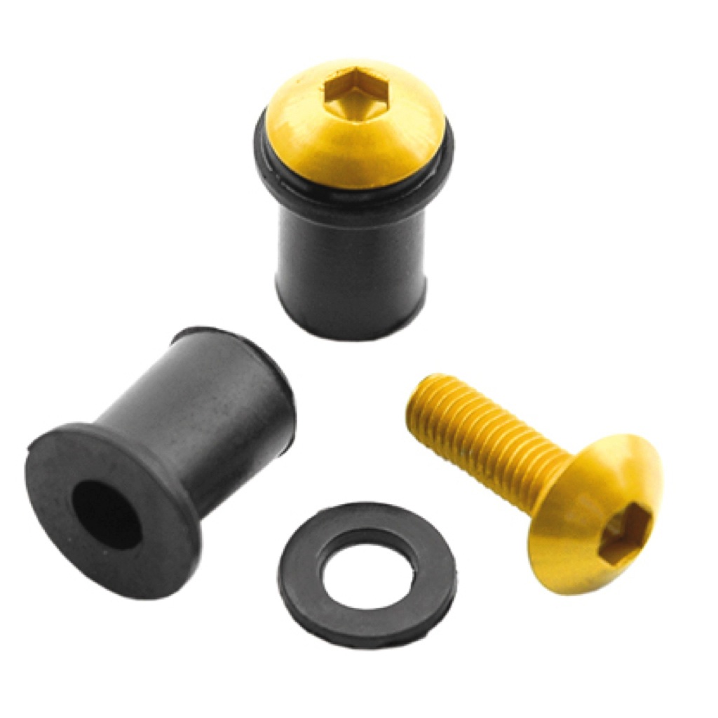 V PARTS (VICMA) sada šroubů a gumiček pro kapotáž (a čelní sklo) M5X16 barva zlatá (907OR)