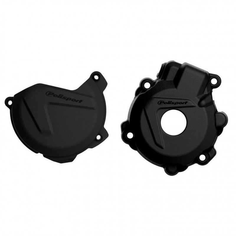 POLISPORT sada krytu alternátoru a spojky KTM EXCF/XCFW 250/350 `14-16, HUSQVARNA FE 250/350 `14-16 barva černá (8447800001+8461300001)