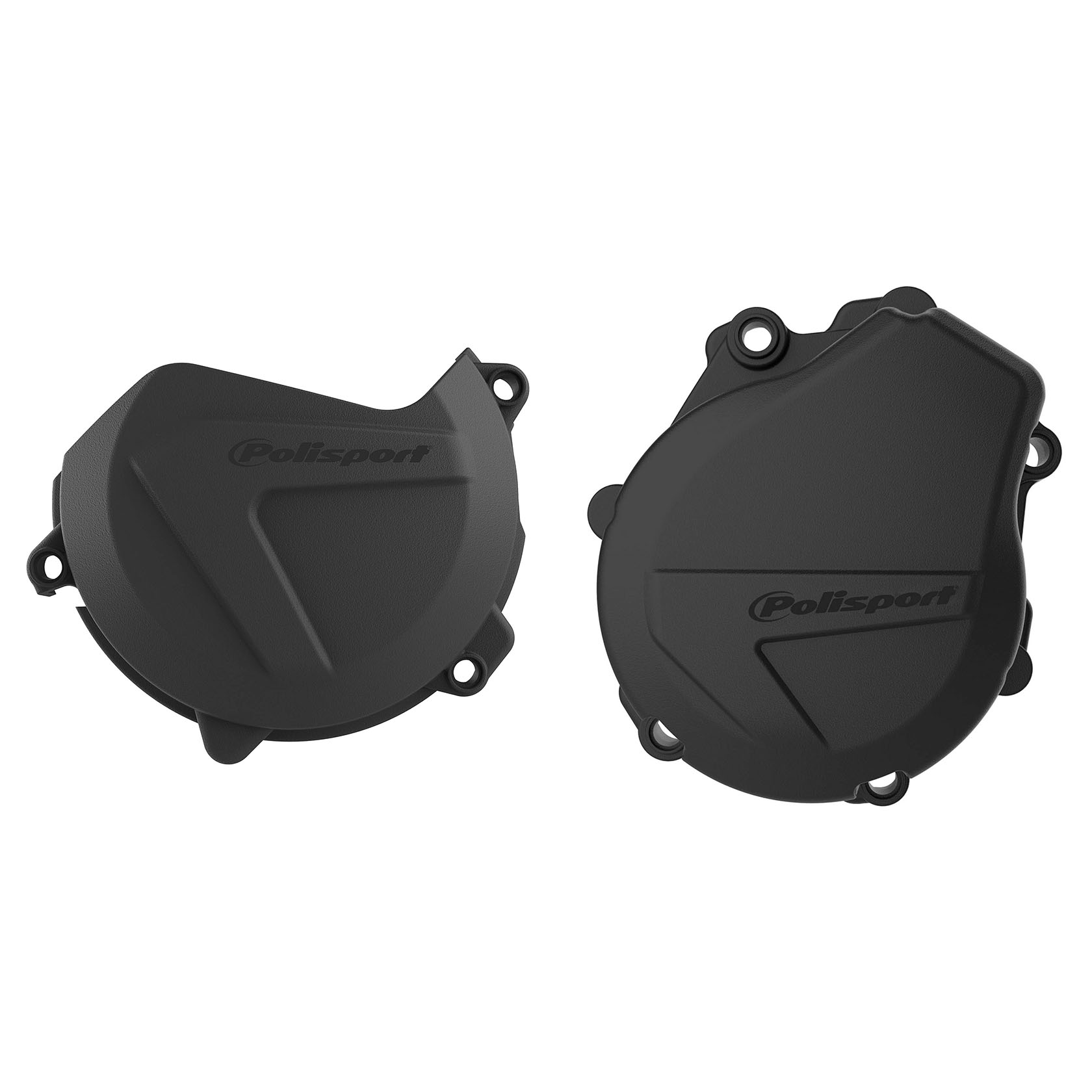 POLISPORT sada krytu alternátoru a spojky a kryt vodní pumpy KTM EXC-F/XC-F 450/500 17-23; HUSQVARNA FE 450/501 17-23 barva černá (846700001+8460500001+8485000001)