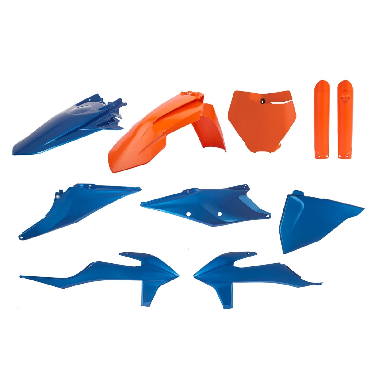 POLISPORT kompletní sada plastů (FULL KIT) KTM SX/SX-F 19-22 v sadě tabulka přední (8666400001) a kryty tlumičů (8398600005) barva světle modrá