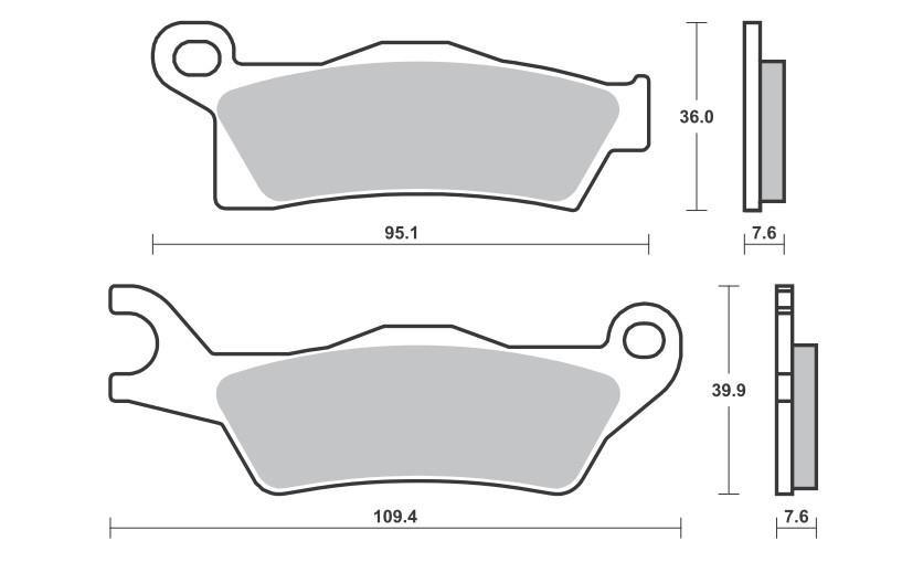 SBS brzdové destičky KH617 OFF-ROAD sintrované barva zlatá CAN-AM OUTLANDER 800 / 1000 12-, RENEGADE 1000 12-, pravý přední / zadní