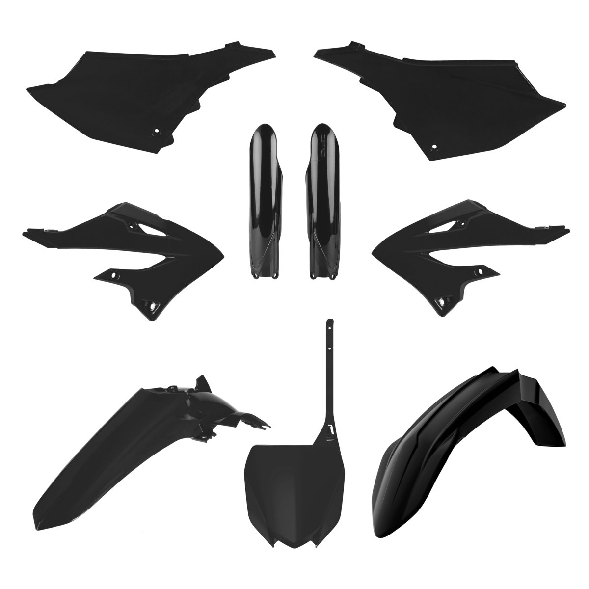 POLISPORT kompletní sada plastů (FULL KIT) YAMAHA YZ 125/250 22-26 v sadě tabulka přední (8666000008) i kryty tlumičů (8352000001) barva černá
