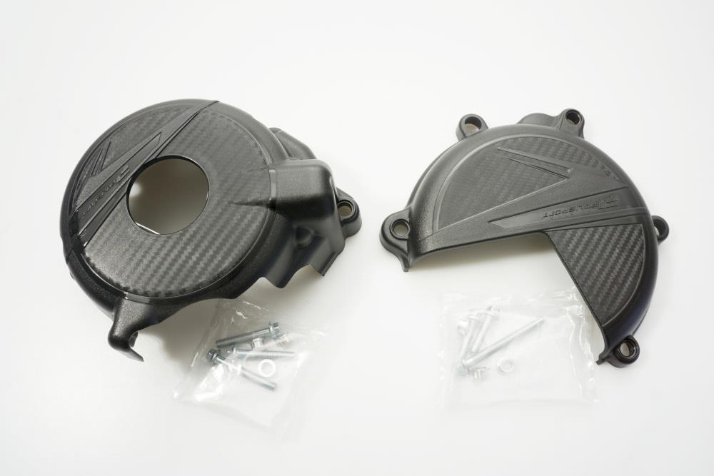 POLISPORT sada krytu alternátoru a spojky SUZUKI DRZ 400 00-25 barva černá (8479000001+8478900001)