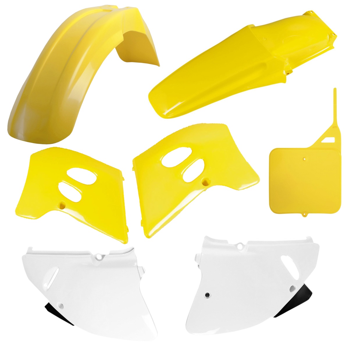POLISPORT kompletní sada plastů SUZUKI RM 125/250 93-95 barva žlutá bílá