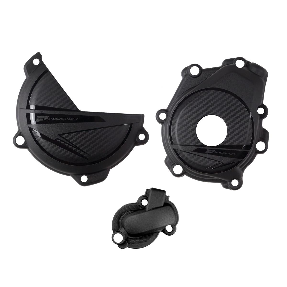 POLISPORT sada krytu alternátoru, spojky a vodního čerpadla KTM SX-F 450 23-26; XC-F 450 23-26; SMR450 23-26; HUSQVARNA FC/FS 450 23-26 barva černá